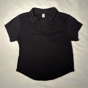 UltraLite Rib-Knit Cropped Polo Shirt
